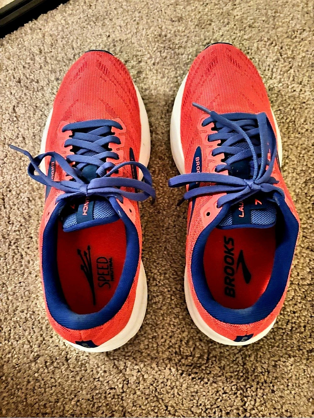 Brooks Launch 7 Athletic Shoes Orange & Blue/Purple US 8